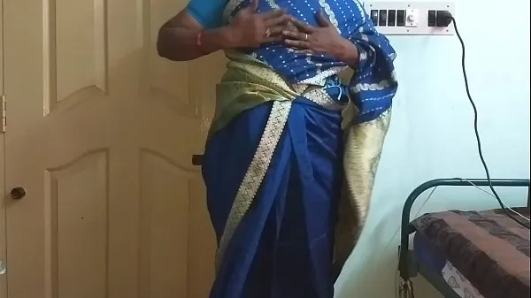 HD des indian horny cheating tamil telugu kannada malayalam hindi wife vanitha wearing blue colour saree showing big boobs and shaved pussy press hard boobs press nip rubbing pussy masturbation top Videos