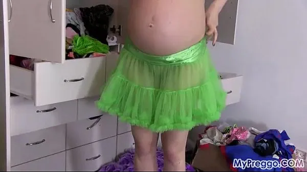 HD Pigtail Pregnant Anny Wardrobe Fun วิดีโอยอดนิยม