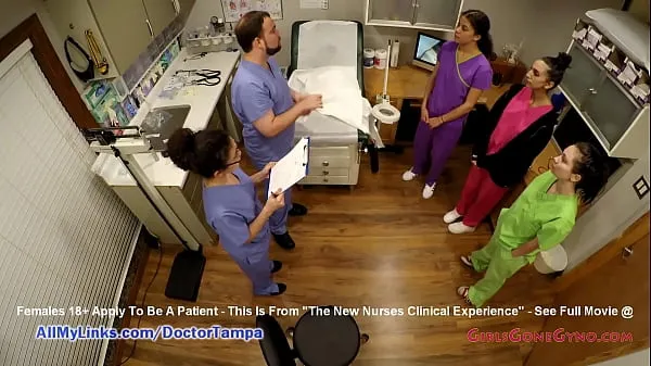 HD CNA Interna Reina, Lenna Lux, Angelica Cruz Preform First Experience Medically Checking Patients While Instructor Nurse Lilith Rose and Doctor Tampa Look On To Assess What The New Nurses Have Learned During Their Classes Video teratas