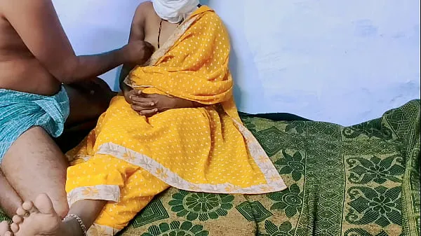 HD Yellow color sary in sexy Desi wife en iyi Videolar