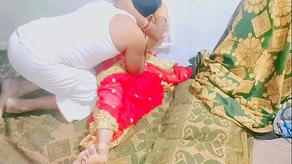 HD Late night sex with Telugu wife in red sari top videoer