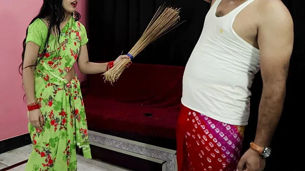 HD punish up with a broom, then fucked by tenant. In clear Hindi voice top videoer