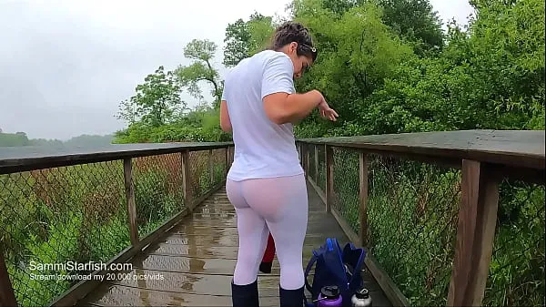 HD Soaking wet - white leggings top Videos