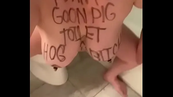 HD Fuckpig porn justafilthycunt humiliating degradation toilet licking humping oinking squealing κορυφαία βίντεο