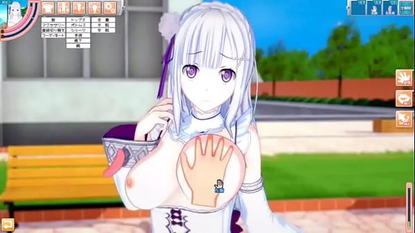 HD Eroge Koikatsu ! ] Re zéro (Re zéro) Emilia frotte ses seins H! 3DCG Big Breasts Anime Video (La vie dans un monde différent de zéro) [Jeu Hentai meilleures vidéos