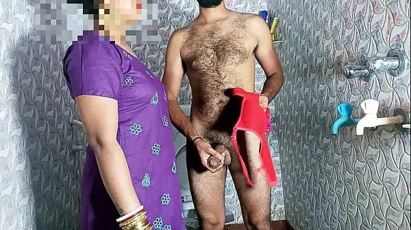 HD-Stepmother caught shaking cock in bra-panties in bathroom then got pussy licked - Porn in Clear Hindi voice topvideo's