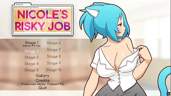 HD Nicole Risky Job [Hentai game PornPlay ] Ep.2 fondling tits to attract more customers najlepšie videá
