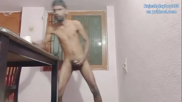 HD-Rajeshplayboy993 masturbating his big cock and cumming in the glass topvideo's