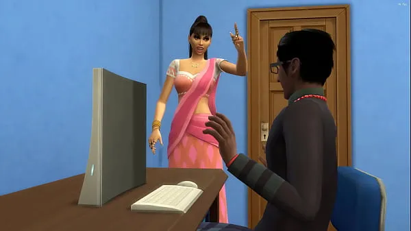 HDインドの継母は、コンピューターの前でポルノビデオを見ながら自慰行為をしているオタクの義理の息子を捕まえます || || アダルトビデオ || ポルノ映画トップビデオ