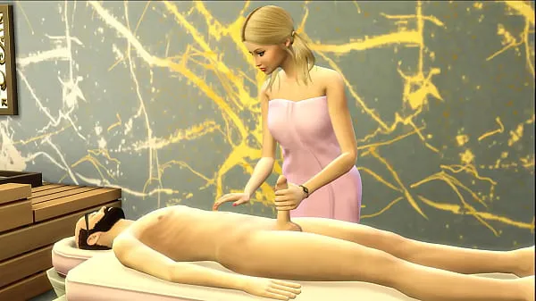 HD Hot Blonde stepdaughter gives her stepdad a massage in her new salon top videoer