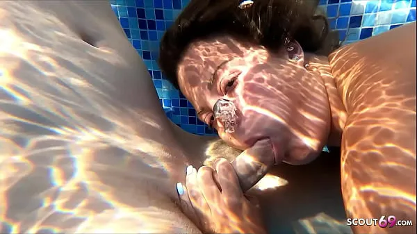 HD Underwater Sex with Curvy Teen - German Holiday Fuck after caught him Jerk 인기 동영상