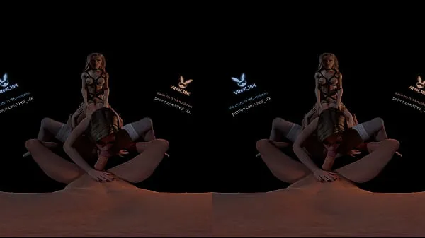 HD VReal 18K Spitroast FFFM orgy groupsex with orgasm and stocking, reverse gangbang, 3D CGI render en iyi Videolar