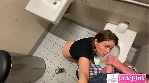 HD Real amateur couple fuck in public bathroom top Videos