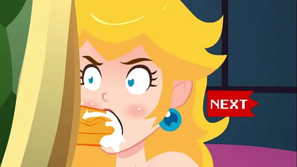 HD Princess Peach Very sloppy blowjob, deep throat and Throatpie - Games najboljši videoposnetki