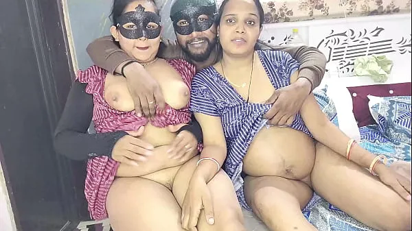 HD XXX threesome fucking of cheerful Devrani-Jethani after licking pussy κορυφαία βίντεο
